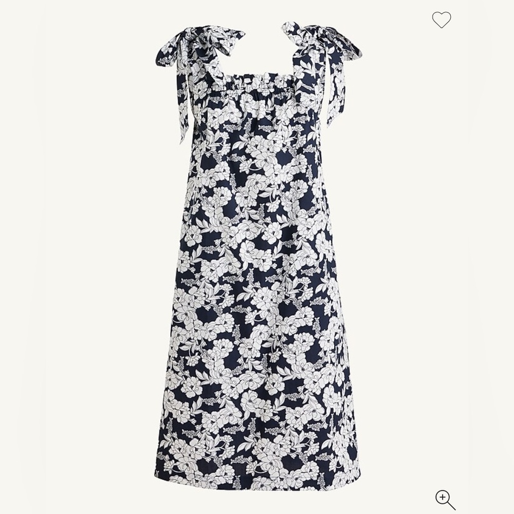 J.Crew Cotton poplin dress in magnolia floral blue and white size small